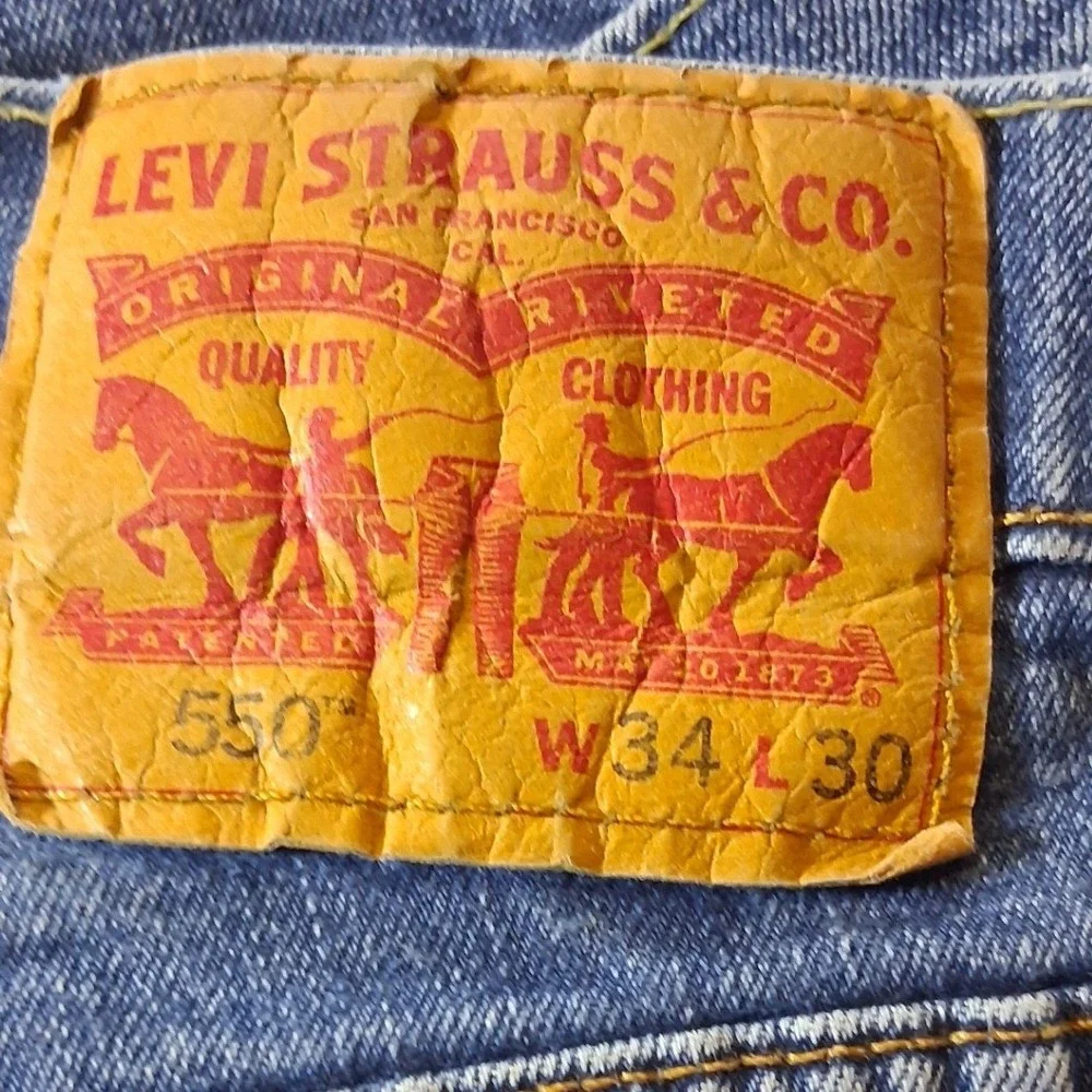 Levis 550 Relaxed Fit Jeans Mens 34x30‎ Medium Wash Blue Denim Tapered Leg